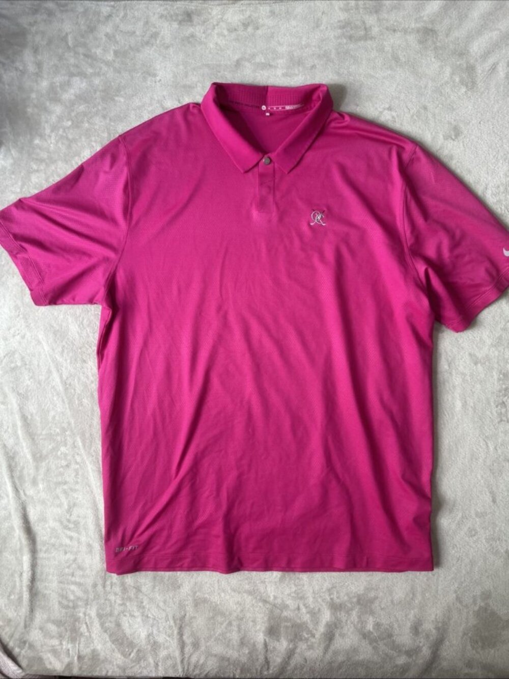 Nike Tiger Woods Collection Dri-FIT golf polo shirt pink performance XL
